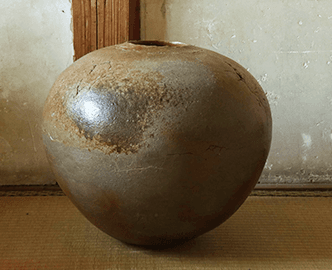 高島が作った備前焼の壺